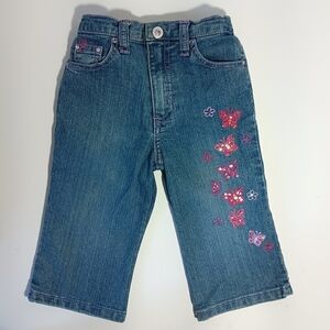 Vintage Girls' Pink Sequin Denim Jeans 12 M